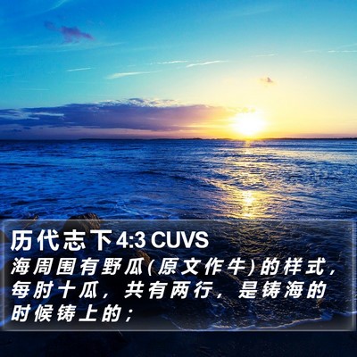 历 代 志 下 4:3 CUVS Bible Verse Image