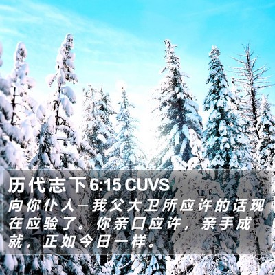 历 代 志 下 6:15 CUVS Bible Verse Image