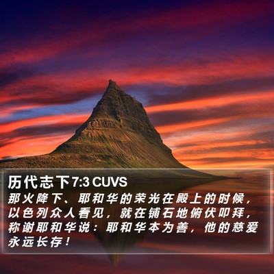 历 代 志 下 7:3 CUVS Bible Verse Image