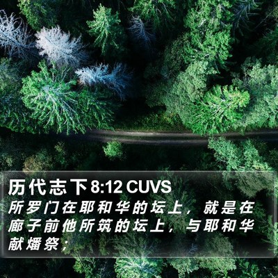 历 代 志 下 8:12 CUVS Bible Verse Image