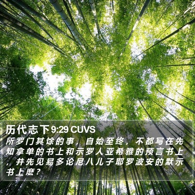 历 代 志 下 9:29 CUVS Bible Verse Image