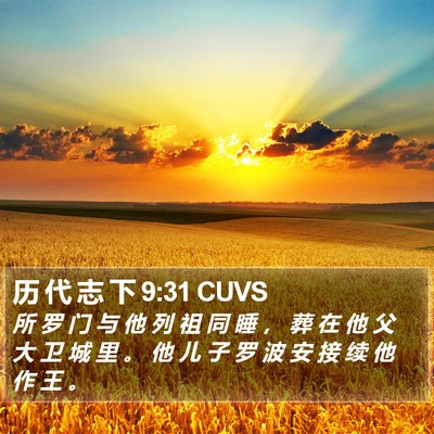 历 代 志 下 9:31 CUVS Bible Verse Image