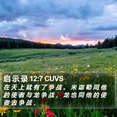 启 示 录 12:7 CUVS Bible Verse Image