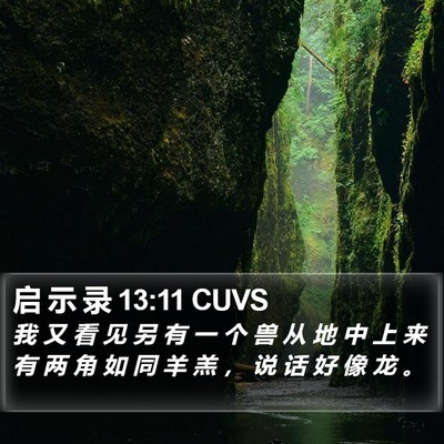 启 示 录 13:11 CUVS Bible Verse Image