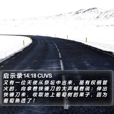 启 示 录 14:18 CUVS Bible Verse Image