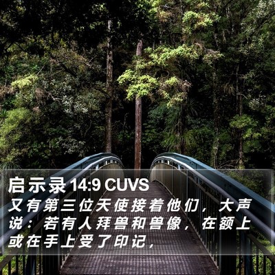 启 示 录 14:9 CUVS Bible Verse Image