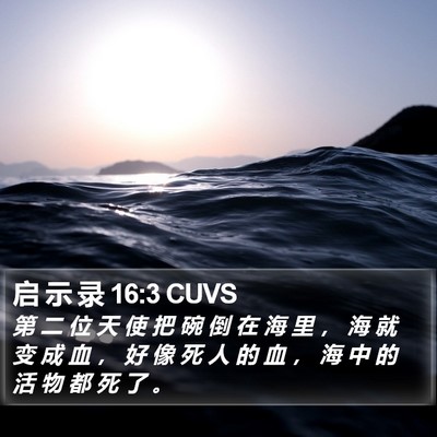 启 示 录 16:3 CUVS Bible Verse Image