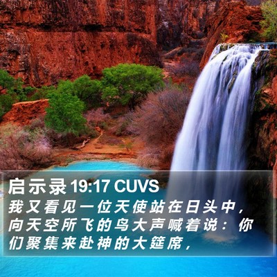 启 示 录 19:17 CUVS Bible Verse Image