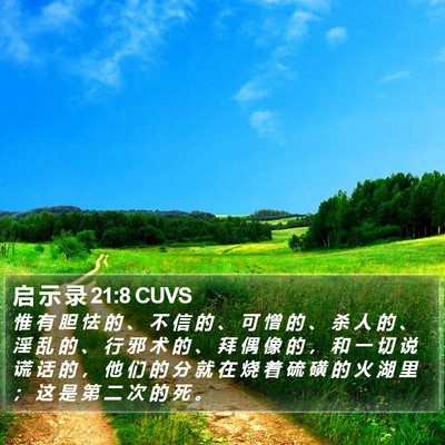 启 示 录 21:8 CUVS Bible Verse Image