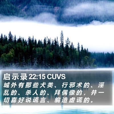 启 示 录 22:15 CUVS Bible Verse Image