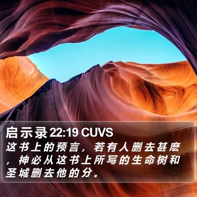 启 示 录 22:19 CUVS Bible Verse Image