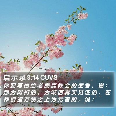 启 示 录 3:14 CUVS Bible Verse Image
