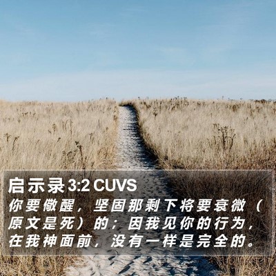 启 示 录 3:2 CUVS Bible Verse Image