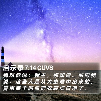 启 示 录 7:14 CUVS Bible Verse Image