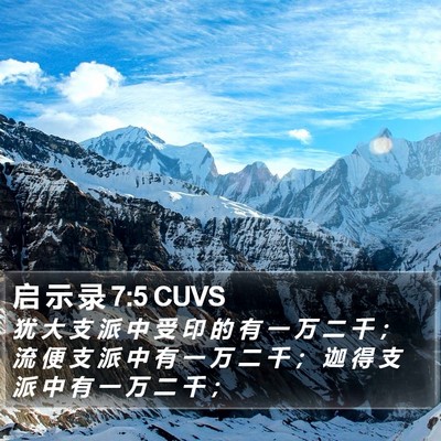 启 示 录 7:5 CUVS Bible Verse Image