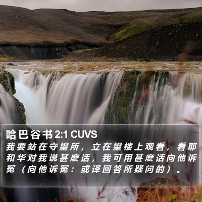哈 巴 谷 书 2:1 CUVS Bible Verse Image