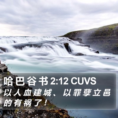 哈 巴 谷 书 2:12 CUVS Bible Verse Image