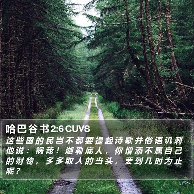 哈 巴 谷 书 2:6 CUVS Bible Verse Image