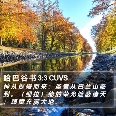 哈 巴 谷 书 3:3 CUVS Bible Verse Image
