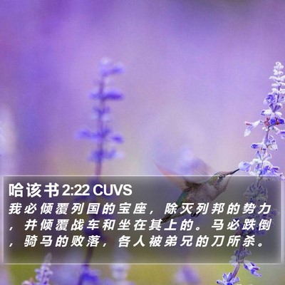 哈 该 书 2:22 CUVS Bible Verse Image