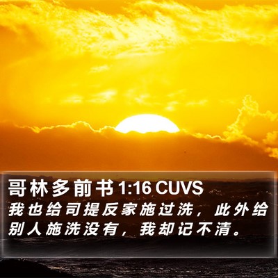 哥 林 多 前 书 1:16 CUVS Bible Verse Image