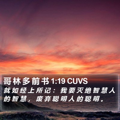 哥 林 多 前 书 1:19 CUVS Bible Verse Image