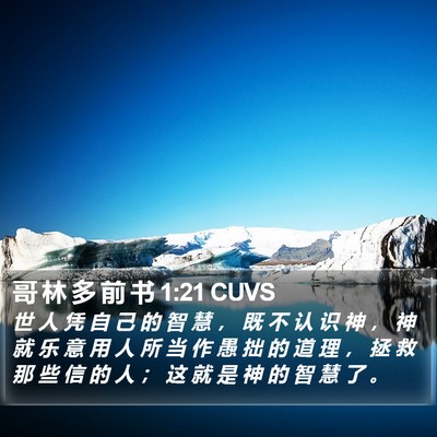 哥 林 多 前 书 1:21 CUVS Bible Verse Image