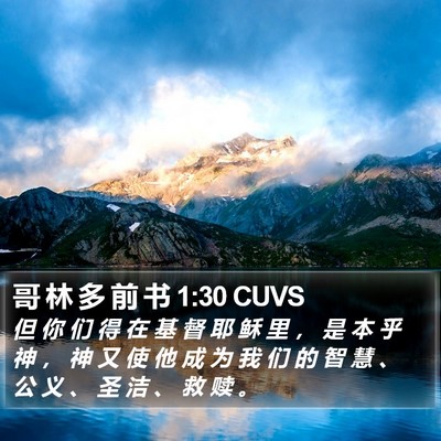 哥 林 多 前 书 1:30 CUVS Bible Verse Image