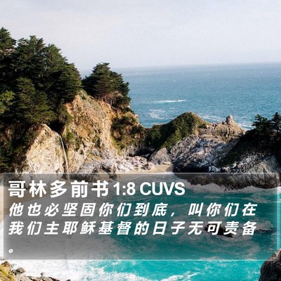 哥 林 多 前 书 1:8 CUVS Bible Verse Image