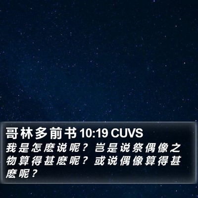 哥 林 多 前 书 10:19 CUVS Bible Verse Image
