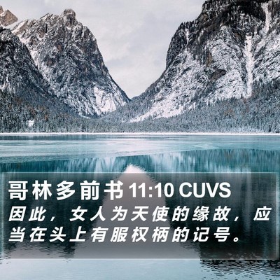 哥 林 多 前 书 11:10 CUVS Bible Verse Image