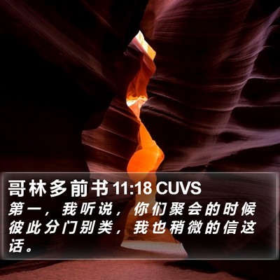 哥 林 多 前 书 11:18 CUVS Bible Verse Image