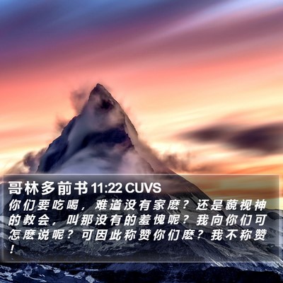哥 林 多 前 书 11:22 CUVS Bible Verse Image