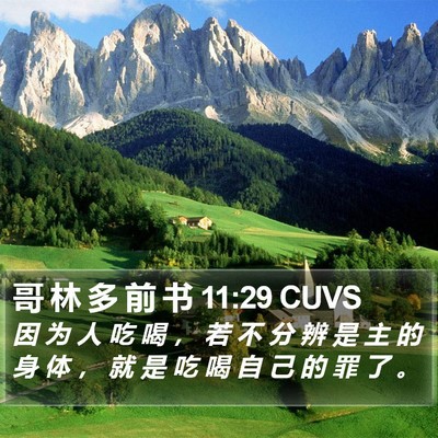哥 林 多 前 书 11:29 CUVS Bible Verse Image