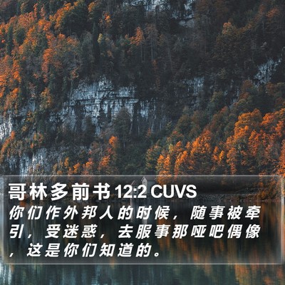 哥 林 多 前 书 12:2 CUVS Bible Verse Image