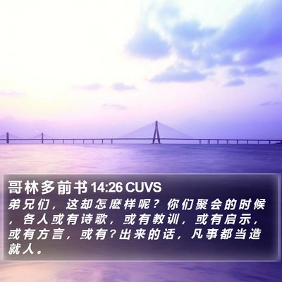 哥 林 多 前 书 14:26 CUVS Bible Verse Image