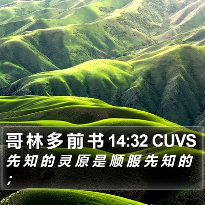 哥 林 多 前 书 14:32 CUVS Bible Verse Image
