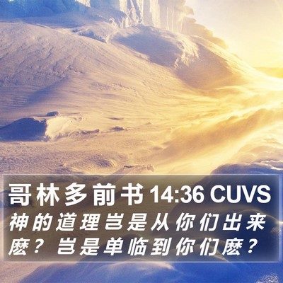 哥 林 多 前 书 14:36 CUVS Bible Verse Image