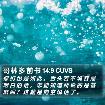 哥 林 多 前 书 14:9 CUVS Bible Verse Image