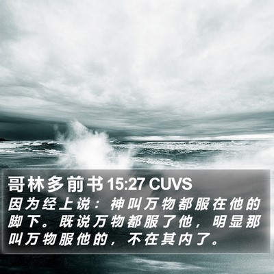 哥 林 多 前 书 15:27 CUVS Bible Verse Image