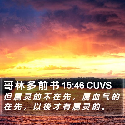 哥 林 多 前 书 15:46 CUVS Bible Verse Image