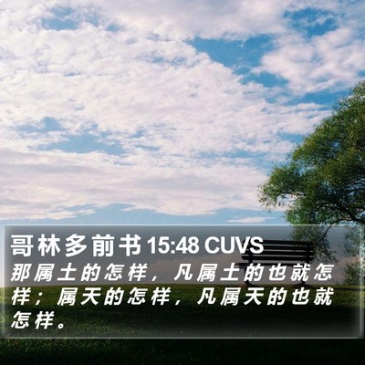 哥 林 多 前 书 15:48 CUVS Bible Verse Image