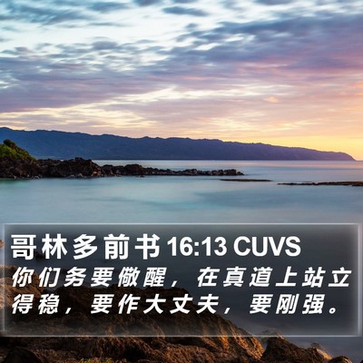 哥 林 多 前 书 16:13 CUVS Bible Verse Image