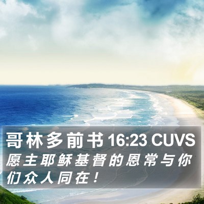 哥 林 多 前 书 16:23 CUVS Bible Verse Image