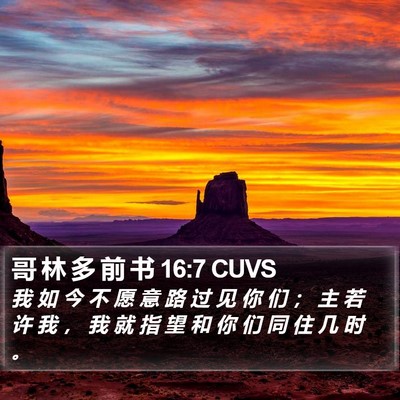 哥 林 多 前 书 16:7 CUVS Bible Verse Image