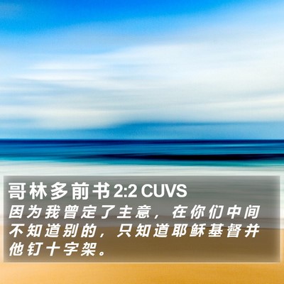 哥 林 多 前 书 2:2 CUVS Bible Verse Image