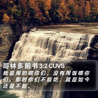 哥 林 多 前 书 3:2 CUVS Bible Verse Image