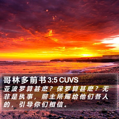 哥 林 多 前 书 3:5 CUVS Bible Verse Image