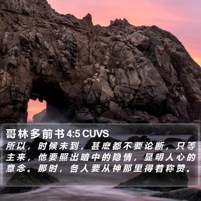 哥 林 多 前 书 4:5 CUVS Bible Verse Image