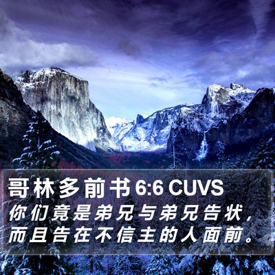 哥 林 多 前 书 6:6 CUVS Bible Verse Image
